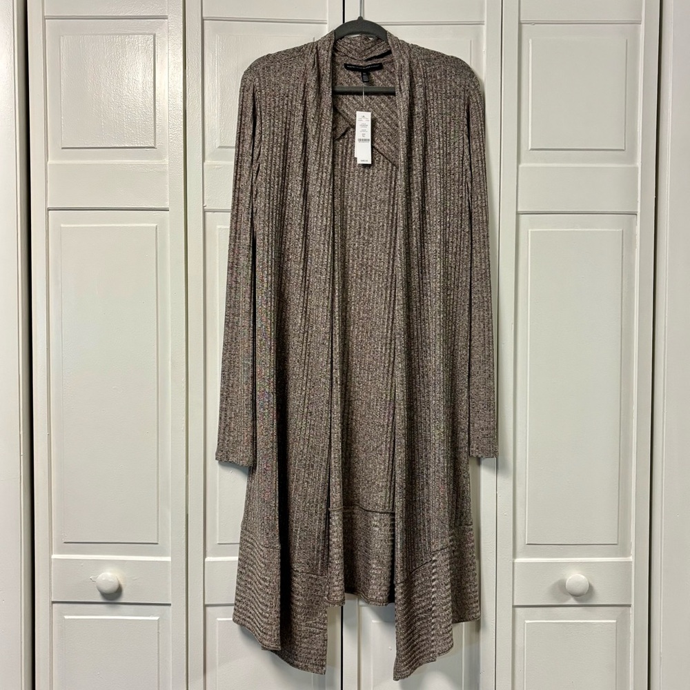 White House Black Market Shiny Ribbed Duster - Size XL